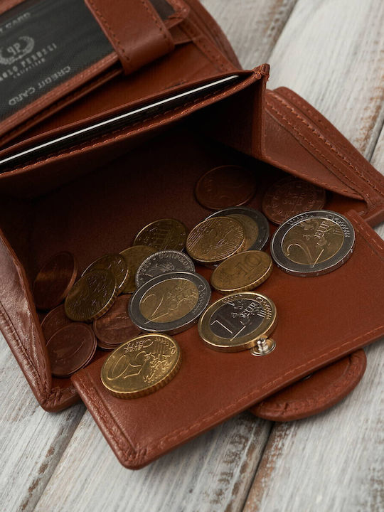 Small Leather Women's Wallet Classic with RFID Tabac Brown