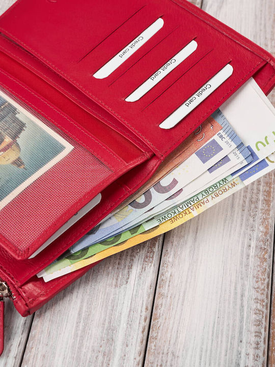 Μεγάλο Δερμάτινο Γυναικείο Πορτοφόλι με RFID Ροζ