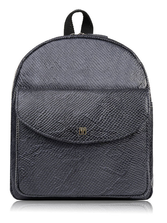 Set Leder Damentasche Rucksack Schwarz