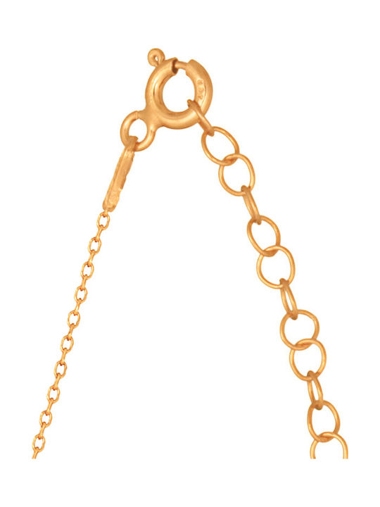 Jeweltude Halskette Auge aus Rosa Vergoldetem Silber Blau