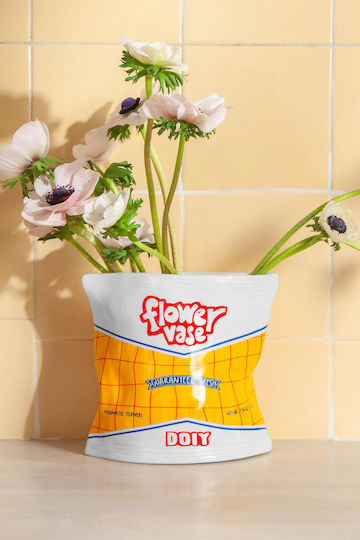 DOIY Vază Decorativă Ceramică Galben 17x11.5x18cm 1buc
