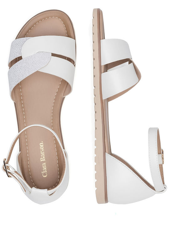 Flache Sandalen für Damen in Weiß Farbe