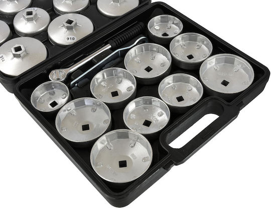 Set de Capace Filtru Ulei Auto din Aluminiu cu Clichet 1/2 23 Piese