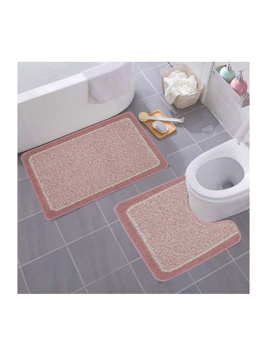 Sidirela Set Badematten Baumwolle E-4534 Rosa 2 Stück