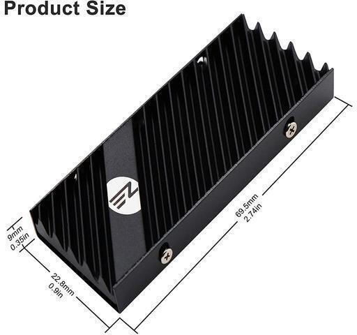 High Performance M.2 SSD Heatsink Negru