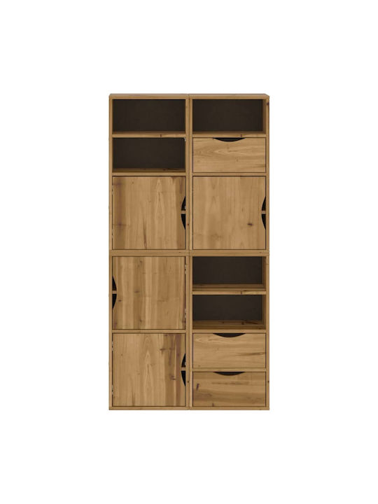 Sideboard made of Solid Wood with Drawers Coffee 40x24x79cm