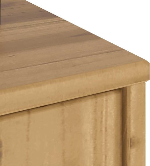 Μπουφές από Μασίφ Ξύλο με Συρτάρια Καφέ 40x24x79cm