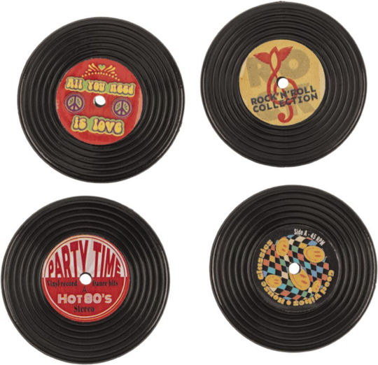 Μαγνητάκια Δισκάκια Retro Vinyls Σετ 4 Τεμ