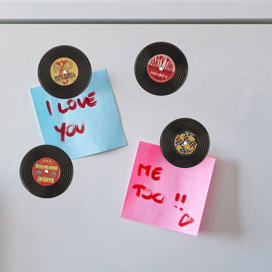 Μαγνητάκια Δισκάκια Retro Vinyls Σετ 4 Τεμ