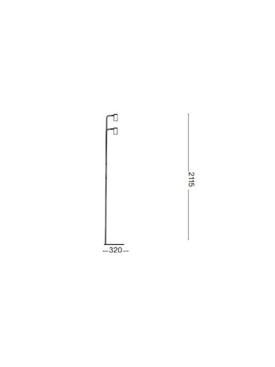 Ideal Lux Ginger Φωτιστικό Δαπέδου Υ211.5εκ. Μαύρο