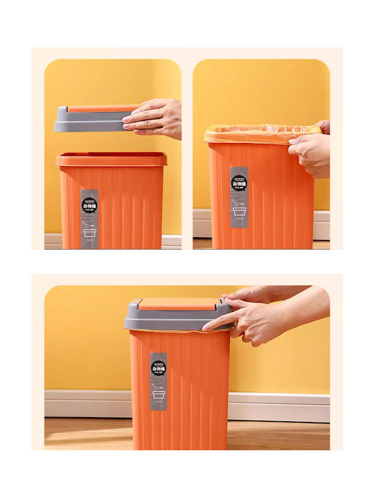 Coș de Gunoi Plastic Portocaliu 10lt 1buc