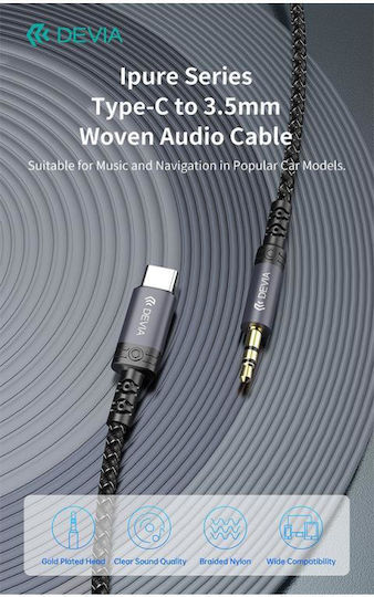 Devia EC620 USB 2.0 Kabel USB-C männlich - 3.5mm Schwarz 1m