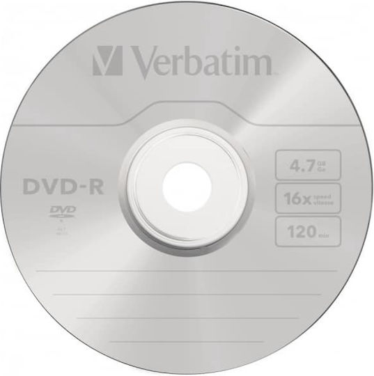 Verbatim Εγγράψιμο DVD-R 16x 4.7GB 1τμχ