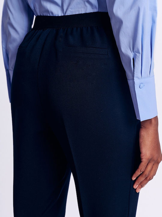 Damen Stoff Hose mit Gummizug Gray