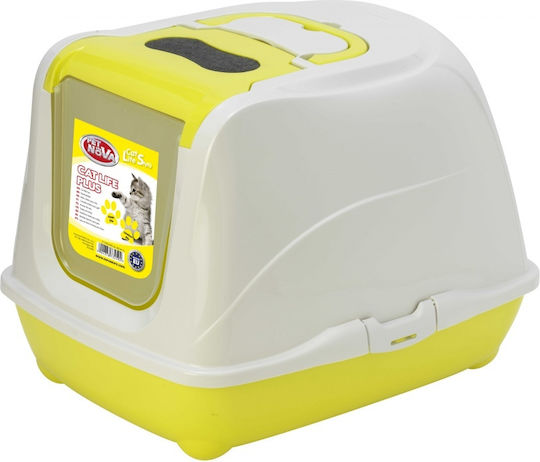 Pet Nova Τουαλέτα Γάτας Κλειστή Κίτρινη Μ50 x Π38.5 x Υ37cm