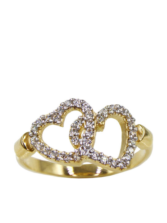 Roloi Kaliamanis Damen Ring mit Zirkonia aus Gold 14K
