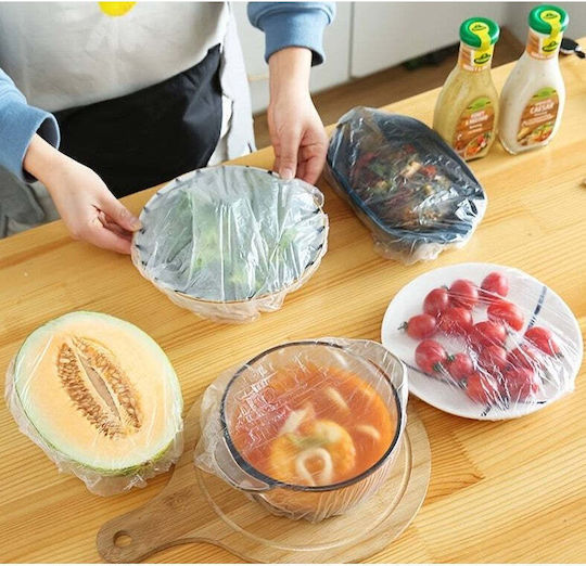 Set 100 Elastic Food Bowl Protection Foils Flippy Plastic Material Freshness Diameter 12 40 Cm
