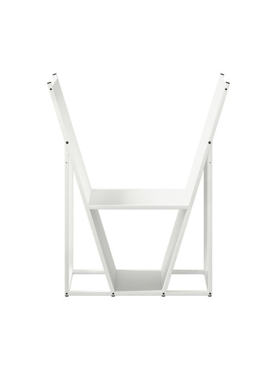 vidaXL Ξύλινο Ράφι Αποθήκευσης Ξύλων 69.5x35x81cm Λευκό