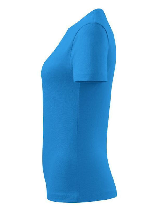 Malfini Basic Γυναικείο Διαφημιστικό T-shirt Κοντομάνικο Snorkel Blue