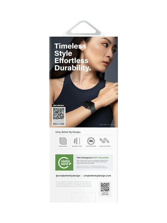 Uniq Λουράκι Ανοξείδωτο Ατσάλι Γκρι (Apple Watch 42/41/40mm, UNIQ)