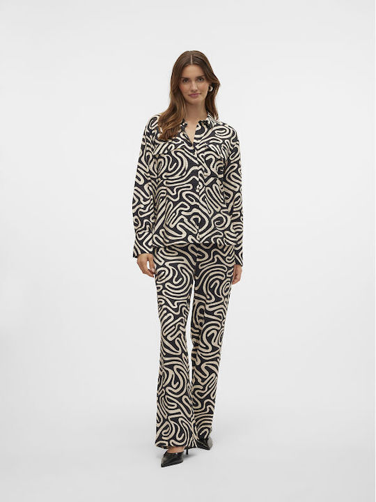 Langärmelig Damen Hemd Black