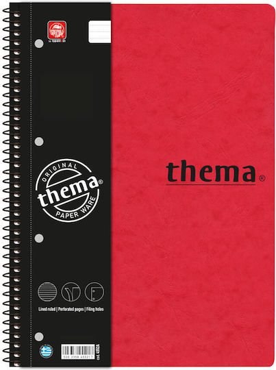 Typotrust Spiral Notebook Ruled B5 150 Sheets 5 Subjects Thema 1pcs