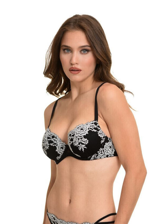 Miss Rosy Underwear Set with Bra & String Black