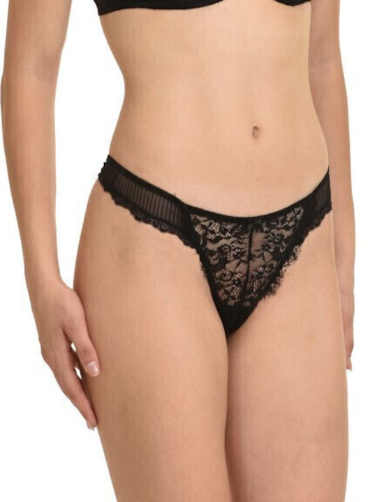 Miss Rosy Set de Lenjerie Sutien cu Șir de caractere Black