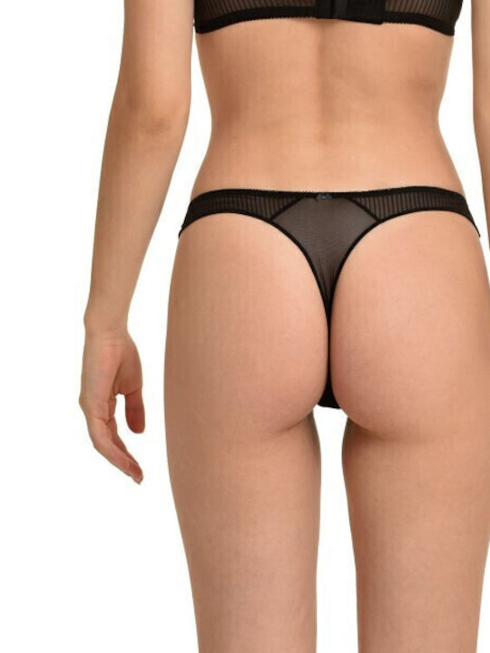 Miss Rosy Underwear Set with Bra & String Black