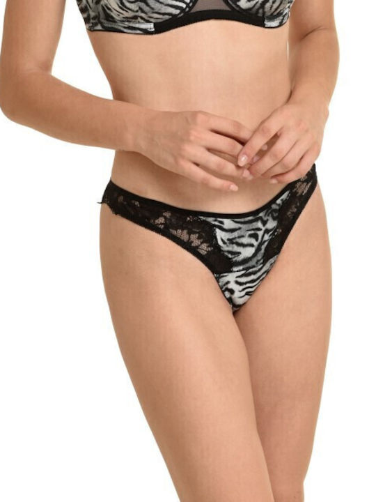 Miss Rosy Underwear Set with Bra & String Gray