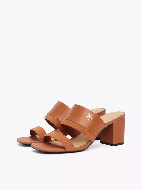 Din piele Sandale Tabac maro