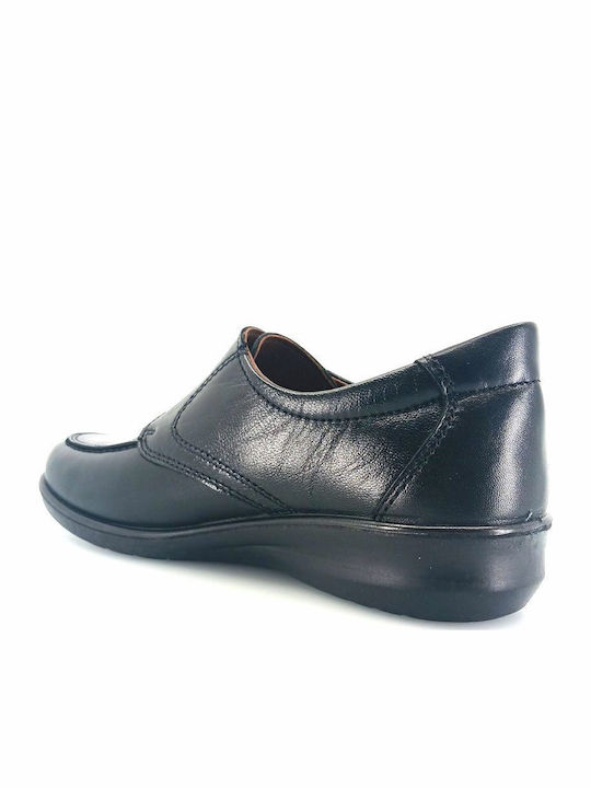 Leder Damen Mokassins in Schwarz Farbe