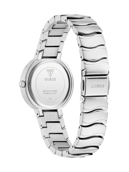 Guess Women's Watch Chronograph with Silver Metal Bracelet