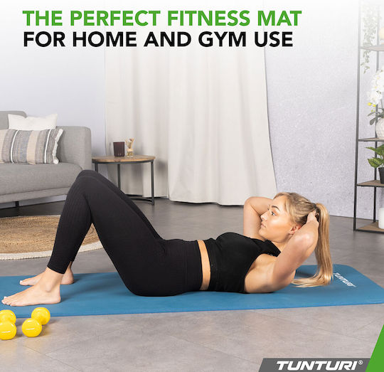 Tunturi Στρώμα Γυμναστικής Pilates Γαλάζιο με Ιμάντα Μεταφοράς (180x60x1.5cm)