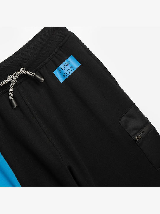 Funky Set Pentru Copii Cu Pantaloni Scurți Albastru Deschis Negru 2 Bucăți