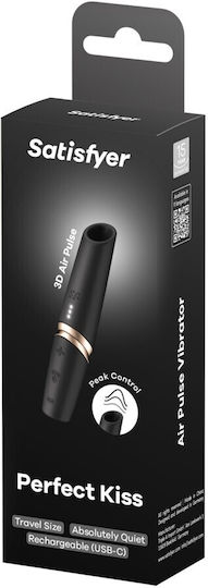 Satisfyer Kiss Wave Mini Κλειτοριδικός Δονητής 12cm Μαύρος