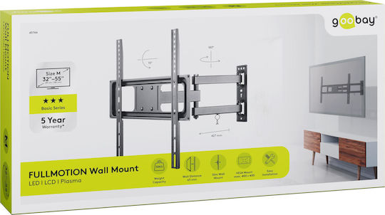 Goobay Fullmotion 49744 Wall TV Mount up to 55" and 35kg