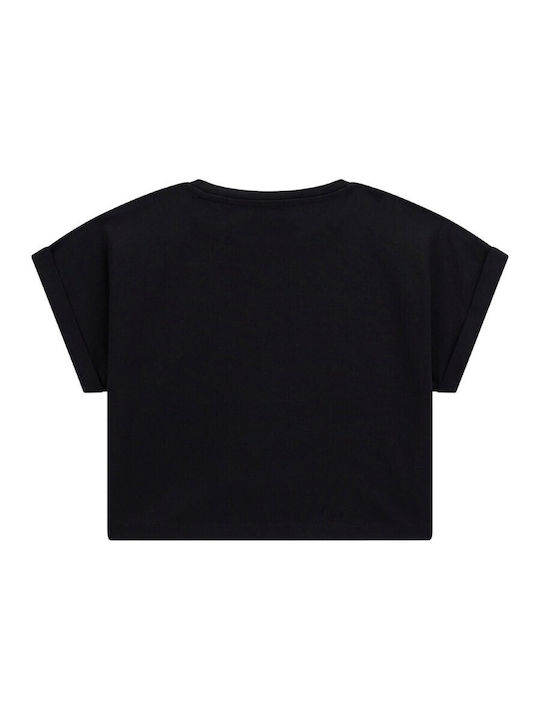 Kids' Crop Top Short Sleeve Black