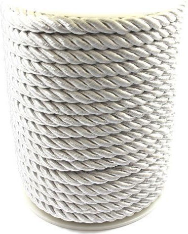 Decorative Twisted Nylon Satin Cord 10mm White