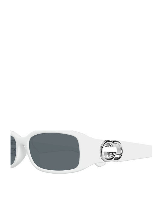 Gucci Unisex Sunglasses with White Plastic Frame and Gray Lens GG1661S 003