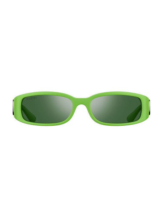 Gucci Women's Sunglasses with Green Plastic Frame and Green Lens GG1661S 005