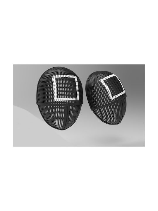 Plastic Mask Squid Game Square Plastic Black 24.5 Cm