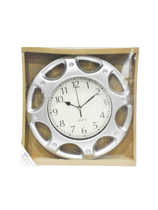 Tpster Ρολόι Τοίχου Ασημί Ø30cm