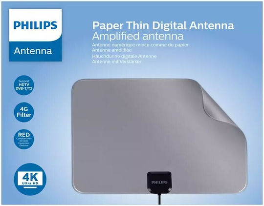 Philips SDV5231 SDV5231/12 Indoor TV Antenna (Does not Require Power Supply) Red