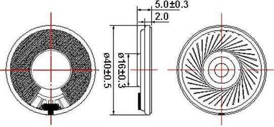 EKS Diafragmă difuzor EKS4005 Rezistență 8Ω 5mm