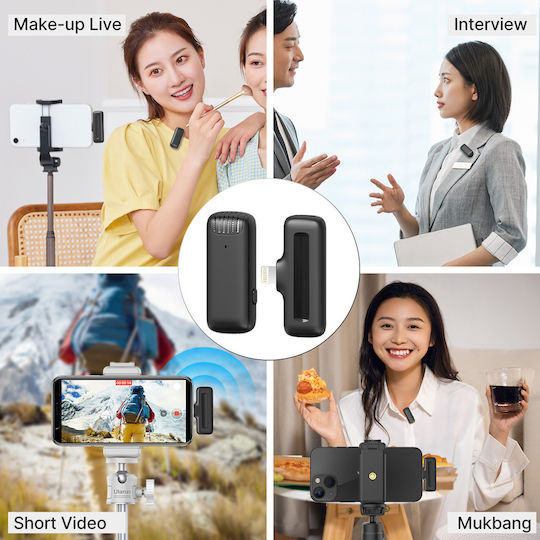 Ulanzi J11 Seturi Wireless Microfon Πέτου, Clip On pentru Mobil