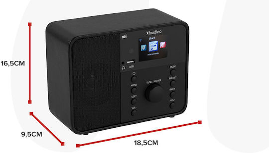 Audizio Nardo Επιτραπέζιο Ραδιόφωνο Ρεύματος DAB+ με Bluetooth Μαύρο