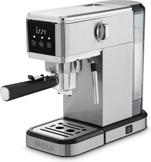 Izzy IZ-6015 Μηχανή Espresso 1350W Πίεσης 20bar Ασημί