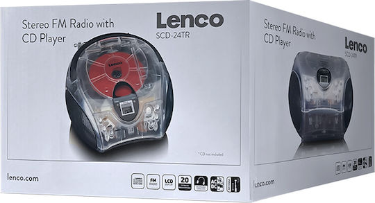 Lenco Φορητό Ηχοσύστημα με Ραδιόφωνο Διάφανο