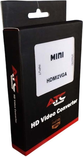 ATC Μετατροπέας HDMI female σε VGA female Λευκό 1τμχ 02.001.0074